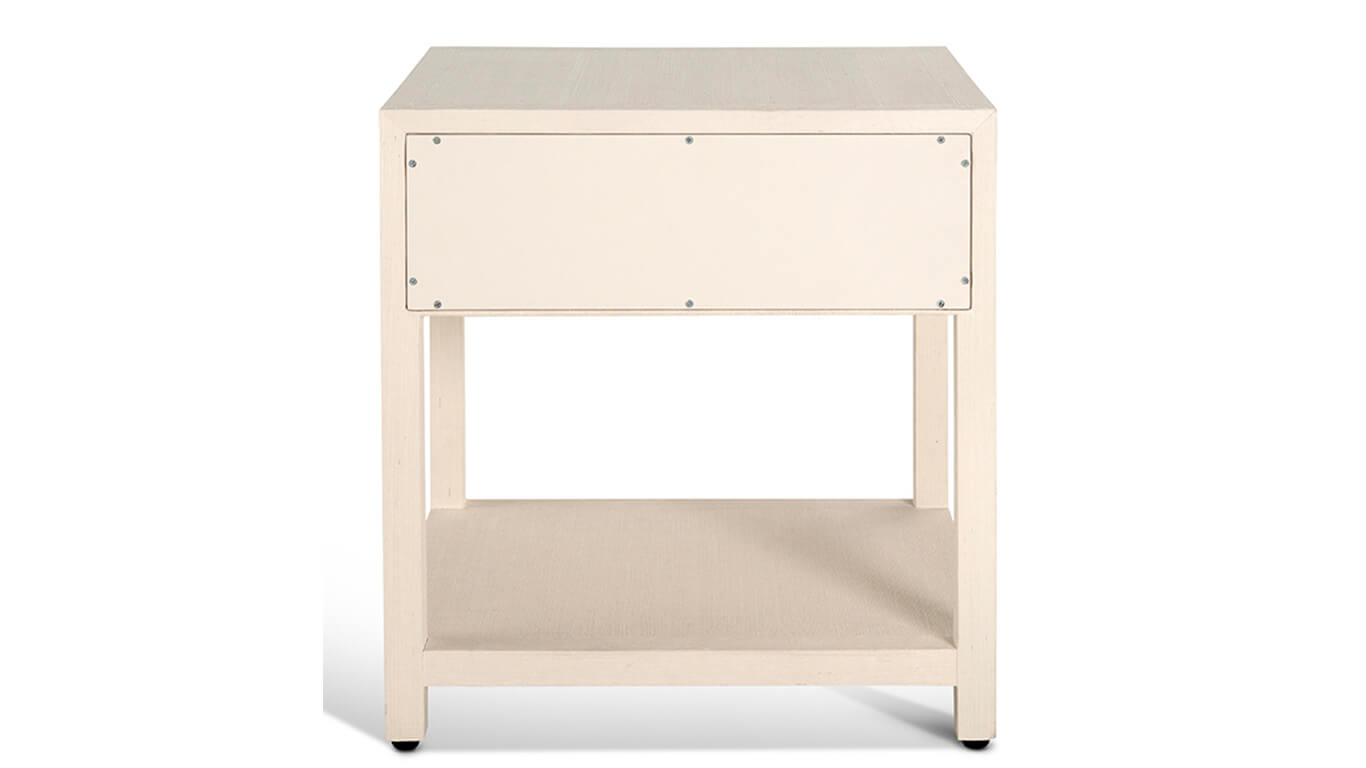 raffia nightstand in Natural back view