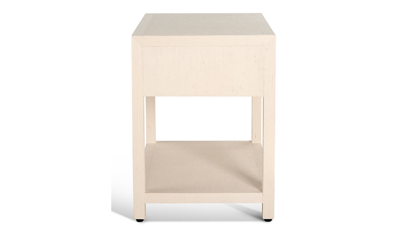 raffia nightstand in Natural side view