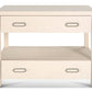 raffia two drawer nightstand  in natural colour front view