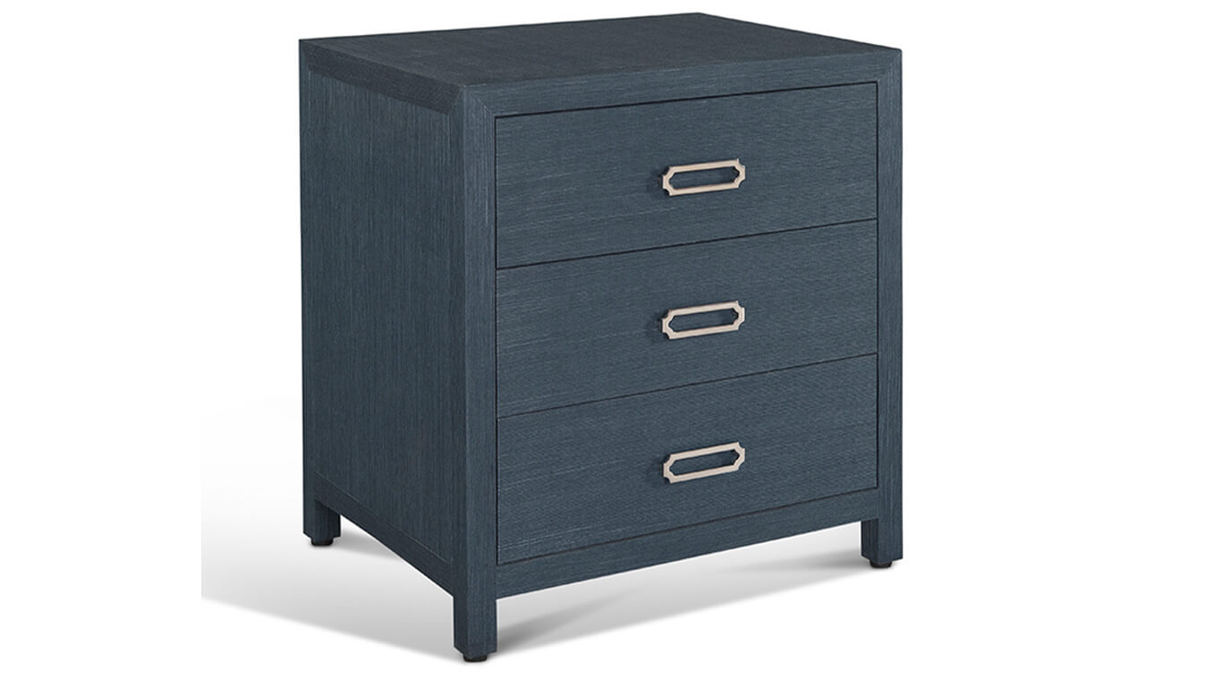 3 drawer Raffia nightstand