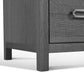 raffia six drawer dresser in gray colour detail of hardware