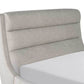 Upholstered Bed in gray color with three lumber headboard detail view