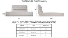 Load image into Gallery viewer, queen upholstered bed dimensions