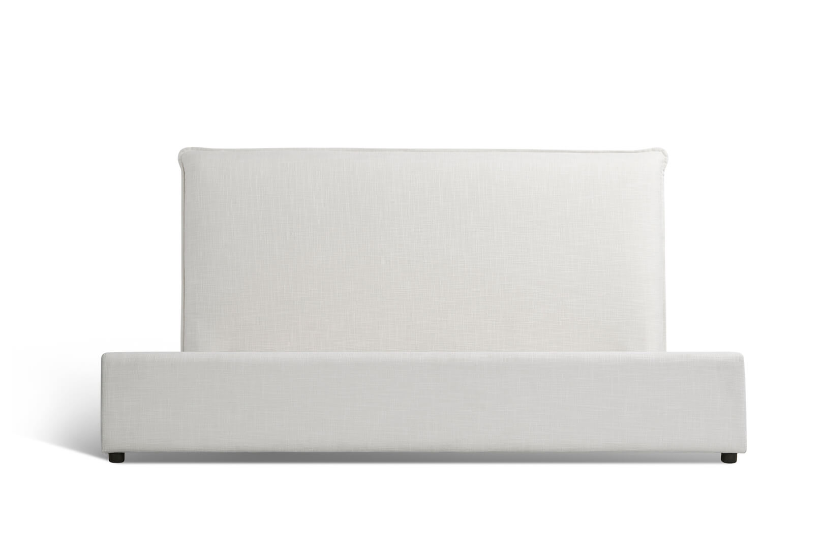 King Upholstered Bed in white color features padded headboard front view